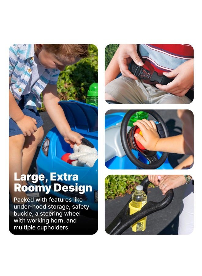 Step2 Whisper Ride II Buggy Kids Push Car, Ride On Toy, Stroller Substitute, Includes Seat Belt & Horn, Made of Durable Plastic, Max Weight 50 lbs., For Toddlers 1.5-4 Years Old, Blue - Image 4